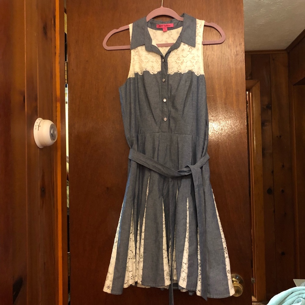 Denim and lace Betsey Johnson dress